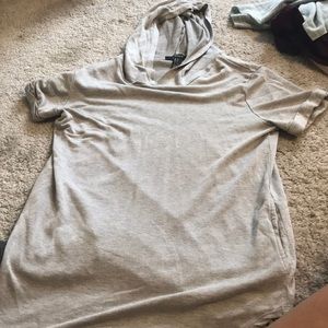 A grey, hoodie